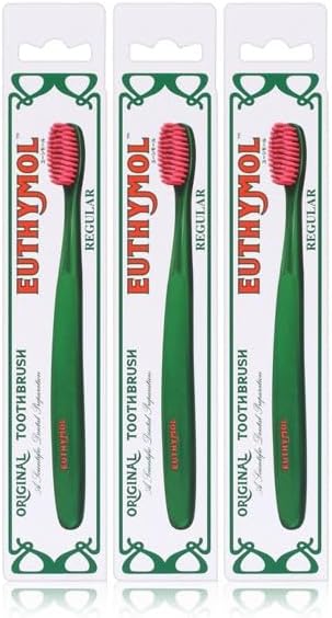 EUTHYMOL Original Toothbrush, Set of 3, Large Head, Tartar Removal, Easy to Polish, Oral Care, Bulk Purchase