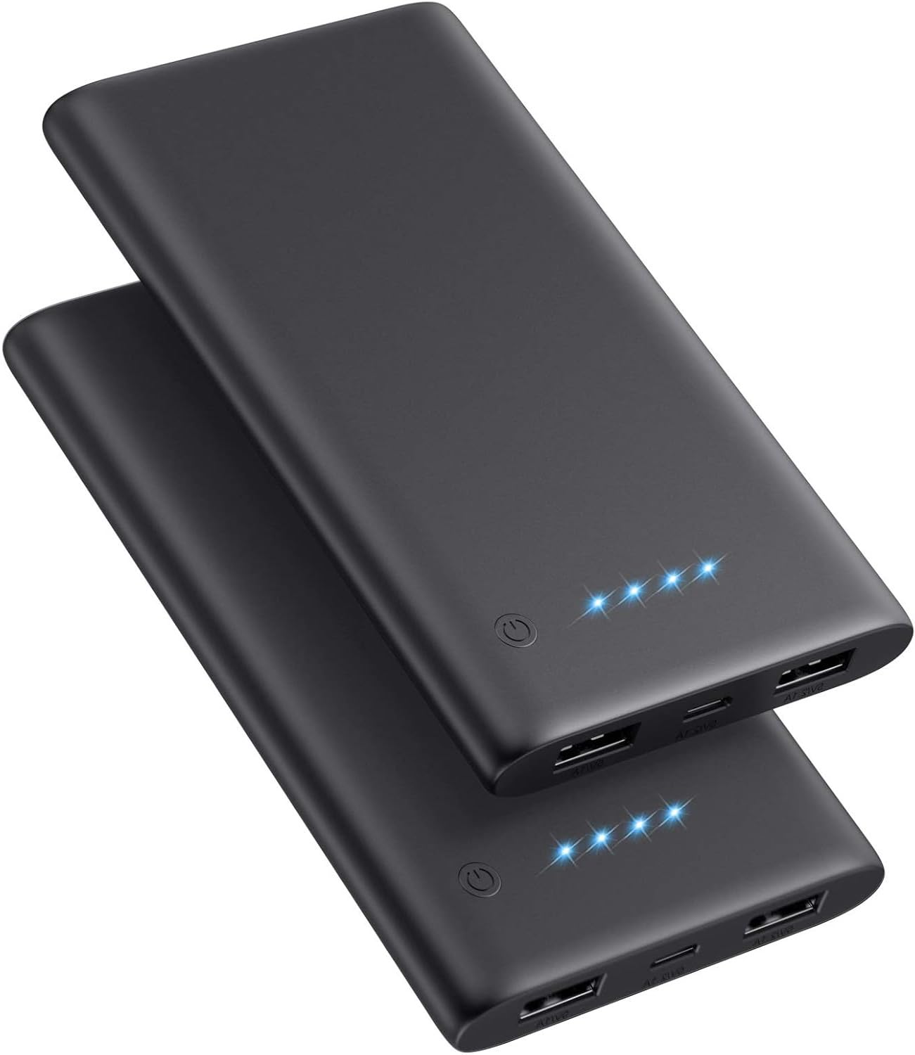 Portable Charger, 2-Pack 10000mAh Power Bank Ultra Slim Fast Charging External Battery Pack with Dual USB Outputs Compatible with iPhone 16/16 Pro/15/14/13/12/X, Samsung S24/S23, Android Phone etc