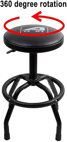 Miniatura 4 de PONO Taburete de bar de altura ajustable de 300 libras, taburete de bar giratorio neumático, giratorio de 360 grados, taburete de marco de acero