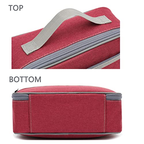 Flowfly Kids Lunch Box Insulated Soft Bag Mini Cooler Back To School Thermal Meal Tote Kit For Girls, Boys,Women,Men, Deep Red #TOP5