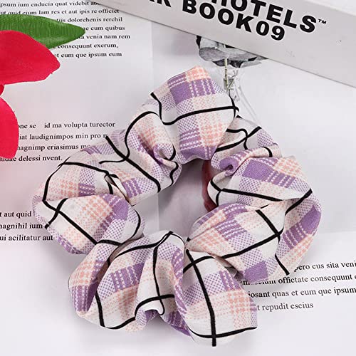 Scrunchies For Hair Plaid Elastic Hair Ties Ponytail Holder Hair Bands For Women Accessories Bandana Scrunchies #TOP3
