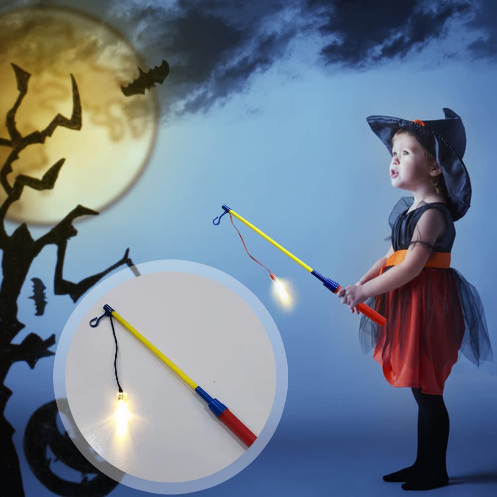 Lot De 6 Lanternes LED Pour Enfants - Fête De Saint Martin, Halloween, Noël - 40 Cm, Jaune