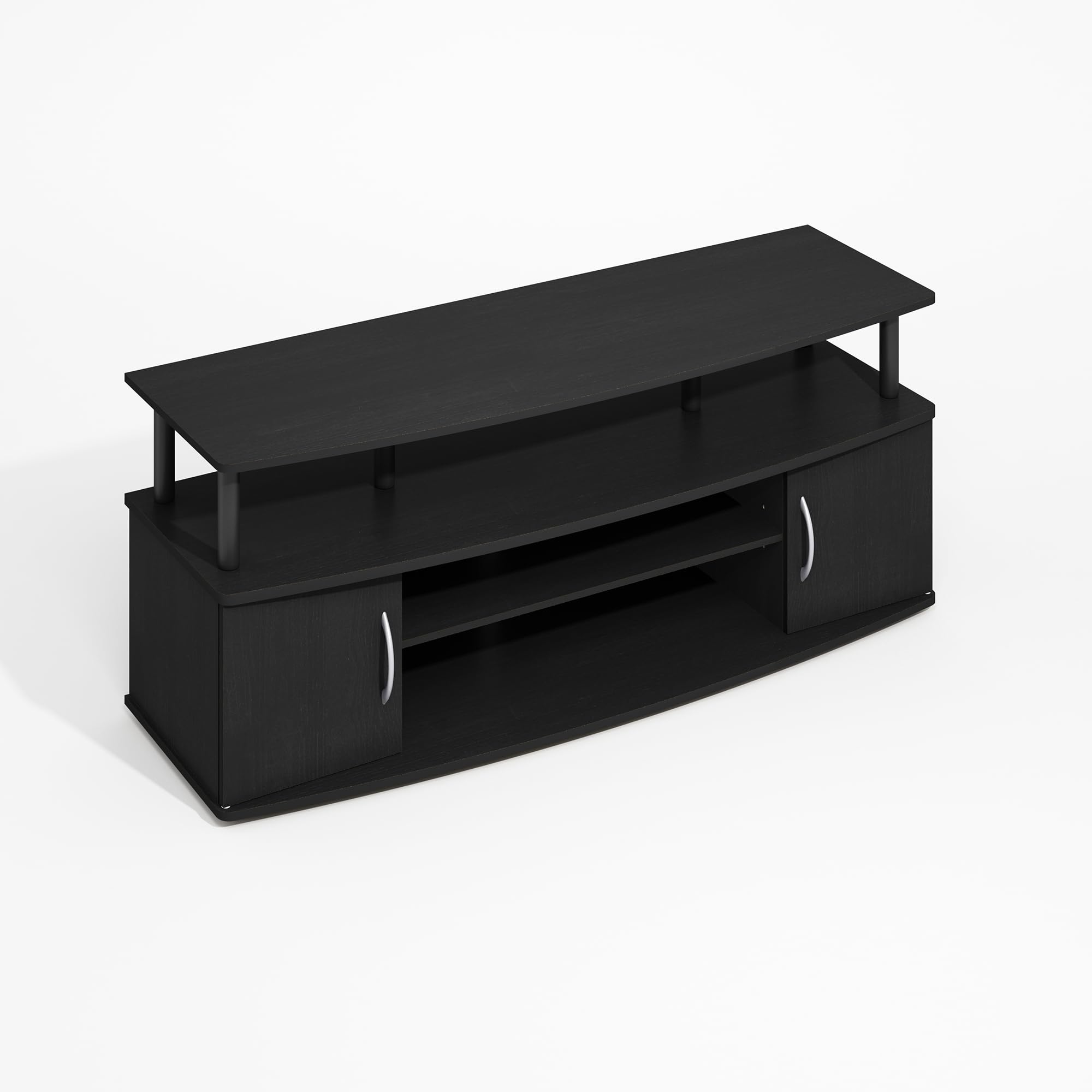 furinno jaya large entertainment center hold up to 55-in tv, darkwood