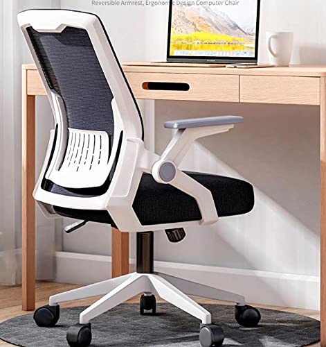 Office Chair Flexible Ergonomic Mesh Offices Computer Study Chairs Home Office Rotating Chair with Armrest (Black Frame)