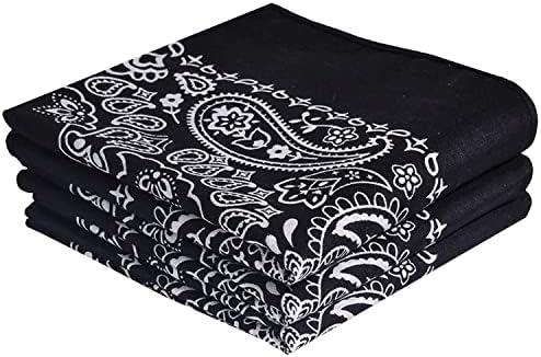 Classic Paisley Bandanas - 3 Pack Gift Set, 100% Cotton, 22x22 Inches