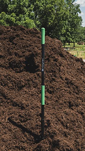 Hooyman 4-Tine Pitch Fork with Heavy Duty Forged Construction, Ergonomic No-Slip H-Grip Handles, and Fiberglass Core for Gardening, Land Management, Yardwork, Farming, and Outdoors Small
