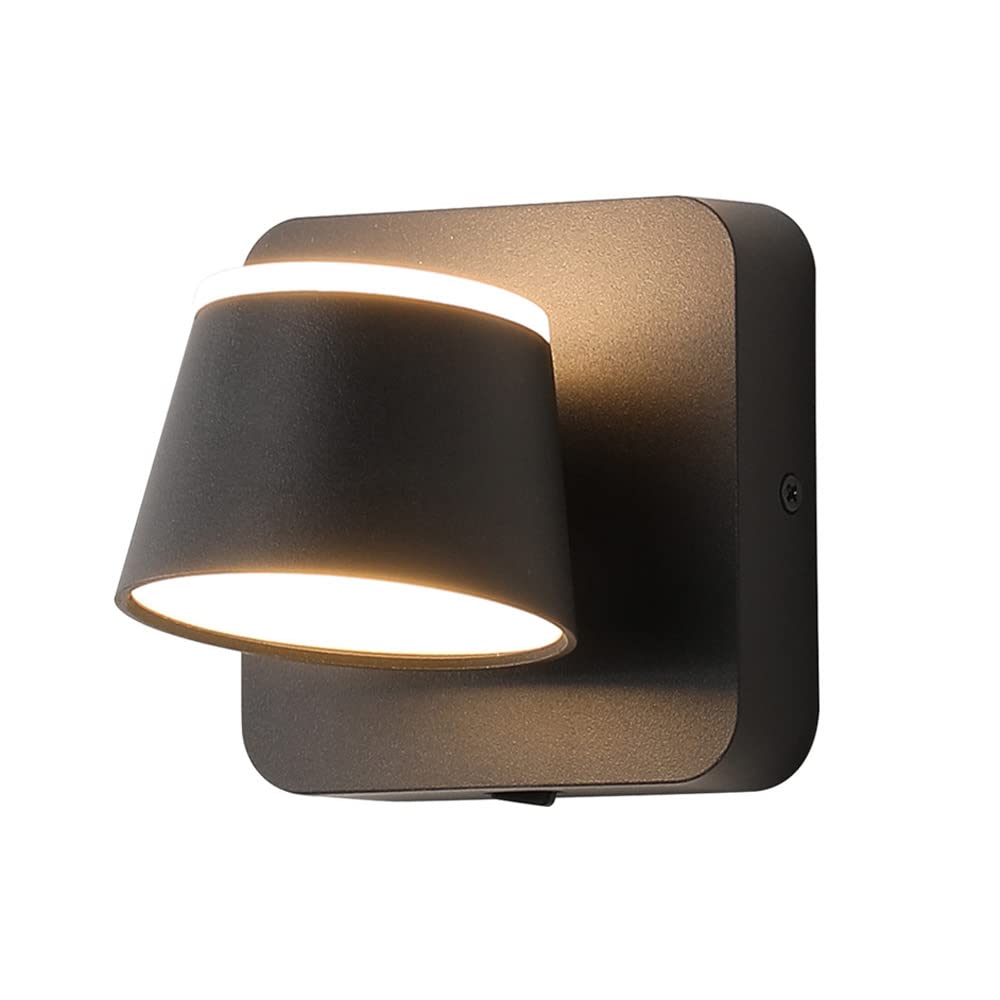 HXYSXHJUO LED Wall Sconces, 360° Adjustable Hardwired Reading Light with Switch, 6W Bedside Sconce for Hotels and Homes, Wash - 6000K