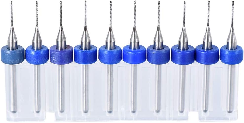 uxcell PCB Drill Bits 0.5mm Tungsten Carbide Rotary Tool Jewelry CNC Engraving Print Circuit Board Micro Drill Bits 1/8 Inch Shank 1 Set (10 Pcs)