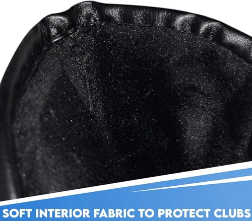 All Teed Up Lot de 10 housses de club de golf magnétiques en cuir de qualité supérieure - Compatibles avec la plupart des clubs - Étiquette brodée sur les deux côtés du couvre-club (7,8,9) – vue 6