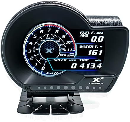 Lufi XF Revolution OBD2 Gauge Display, Multi-Data Monitor, Head Up Display, Highly Customizable, Accurate and Fast Response [for Cars 2007 and After]