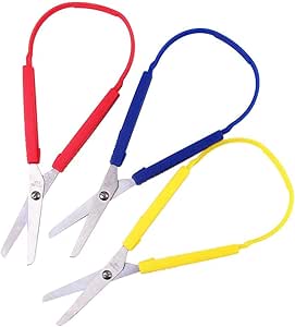 Amazon.com: 3 Pcs Loop Scissors Colorful Grip Scissors, Loop Handle ...