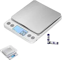 Balança Digital de Precisão para Cozinha 0,1g a 2kg Mini Inox Tara Visor LCD Pilhas Inclusas Confeitaria Café Especial Joias Suplementos Portátil 6 Unidades de Medida