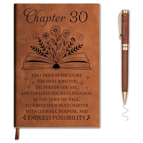 30th Birthday Gifts Women, Chapter 30 Leather Journal With Engraved