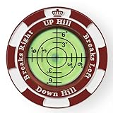 Prodigora SlopeMaster ProGreen Reader - Golf Ball Marker with High Precision Green Reading Aid Golf Accessories for Men Women (Burgundy)