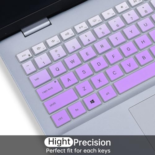Keyboard Cover Skin for 2025 Dell 16 Plus Laptop DB16250, Dell 16 Plus 2-in-1 Laptops DB16255 DB06250, Dell 16 Laptop DC16250 DC16251, Dell Inspiron 16 5640 5645 Keyboard Skin Protector, Ombre Purple