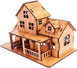 EXCEART 1pc DIY Assembling House Wooden Model DIY Miniature Dollhouse Kit 3D Wooden Manual Assembly House 3D Puzzle Traditonal House Creative Craft for Educational Toy