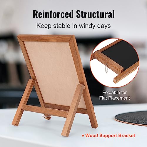 Vevor Tabletop Chalkboard Sign, Message Signs With Chalks, Freestanding Framed Memo Board, Vintage Wooden Magnetic Chalk Board, Rustic Brown Chalk Boards, 10"X14", For Kitchen, Home Decor, And Wedding #TOP4