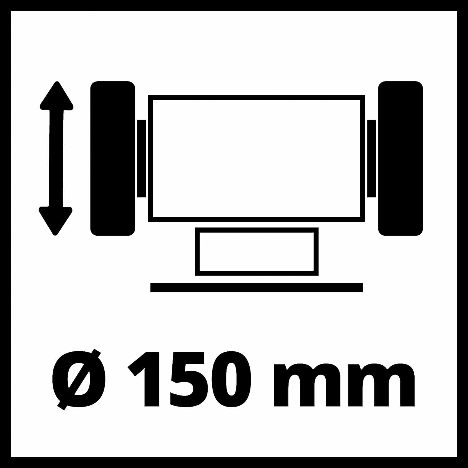 Einhell Doppelschleifer TC-BG 150 B (max. 350 W, Ø 150 mm Schleifscheibe, Funkenschutz, Formkorrekturen und Anschliffe, inkl. Grobschleifscheibe K36, Bürstenscheibe)