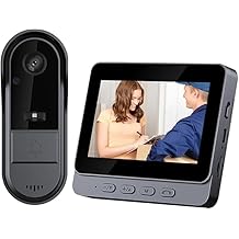 Video Doorbell Wireless Doorbell Camera, with HD 1080P Video, Two-Way Audio, 170&deg; Angle, 4.3&rdquo; Screen, IPX65 Waterproof for Outdoor, Video Doorbell No Subscription, No APP, No WiFi