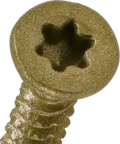 Powerpro Premium One Multi-Material Flat Head Screws, Epoxy Coated Steel, Fasten In Wood, Metal, Concrete, Drywall And Plastic, Bronze, #6 X 1 Inch, Box Of 320 Screws #TOP2