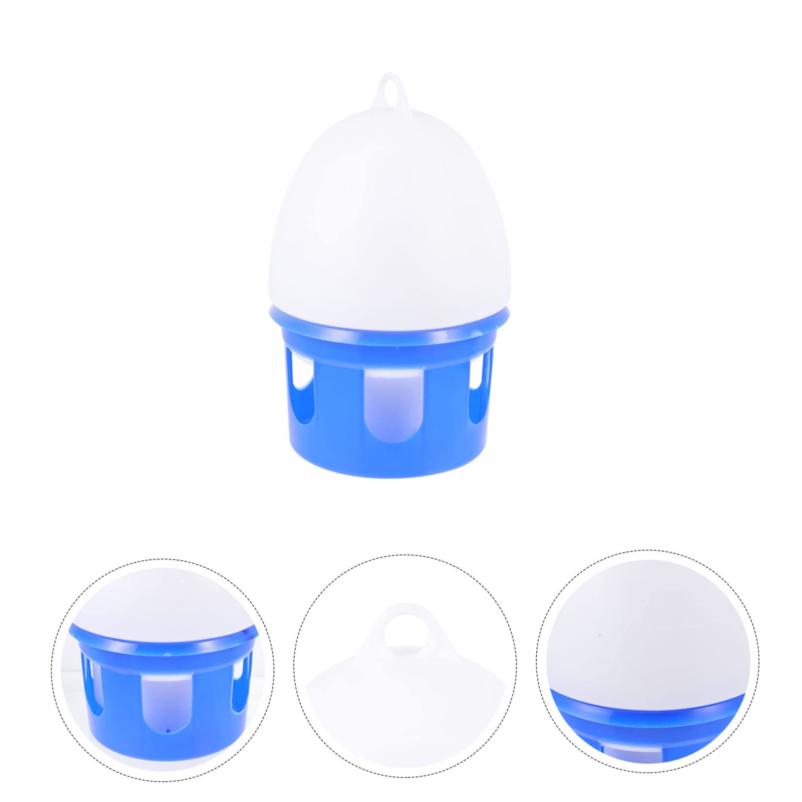 Bebedero para Palomas de Gran Capacidad, Contenedor Colgante | Pvc Azul, Diseño Redondo Desmontable, Fácil de Limpiar, Uso para Loro y Paloma