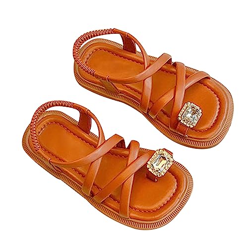 Girls Sandals Open Toe Cute No Heels Dress Sandals Strappy Design Summer Shoes Toddler/Little Shoes For Girls Size 4