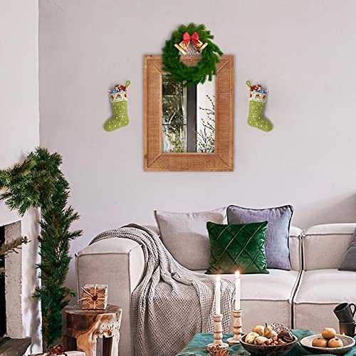 35 X 28 Inch Rectangle Rattan Wall Mirror With Wooden Framed, Vanity Bathroom Decor Mirror, Fit For Farmhouse, Bedroom, Living Room, Entryway #TOP3