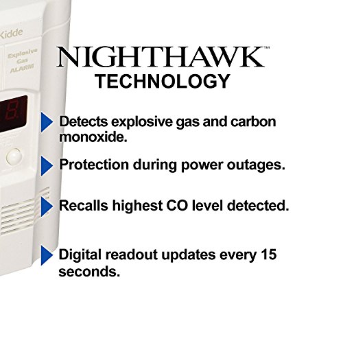 Kidde AC Plug-In Carbon Monoxide and Explosive Gas Detector Alarm | Nighthawk Sensor Technology | Model # KN-COEG-3