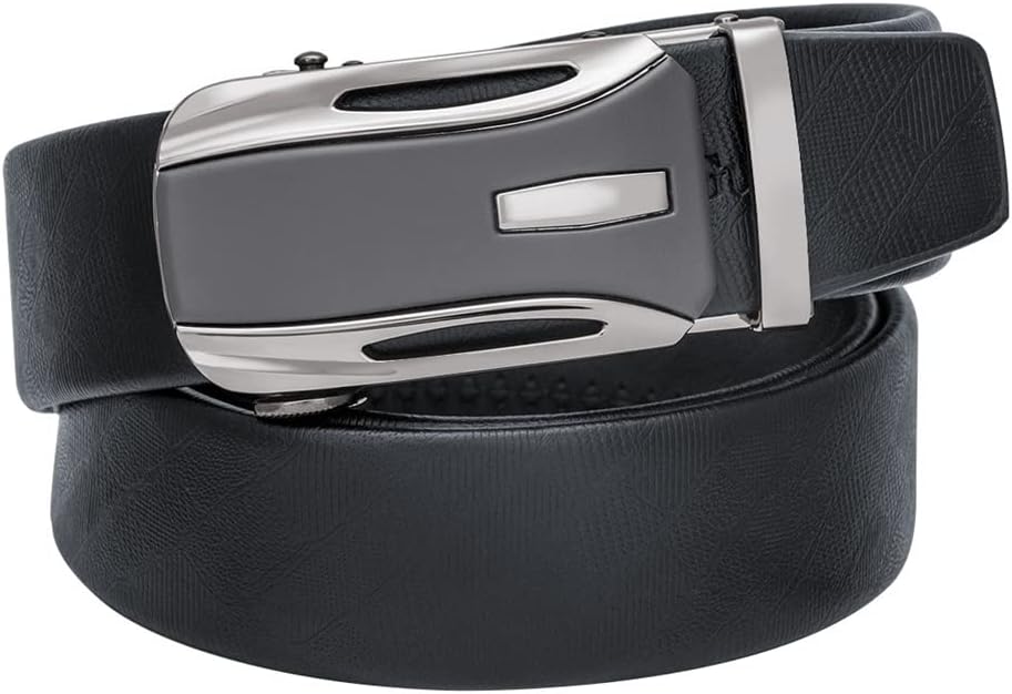 Ratchet Belt Men Genuine Leather Automatic Buckle For Cowhide Male Strap For Jeans Gift image 2