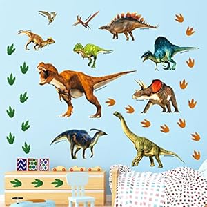 DECOWALL DS8-2012 Dinosaur Wall Stickers Wall Decals Peel and Stick Removable Wall Stickers for Kids Nursery Bedroom Living Room d?cor