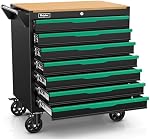 7-Drawer Rolling Tool Chest with Wood Workbench,Heavy-Duty Steel Tool Cabinet Box, Lockable Drawers,31.2W x 18.9D x 32.3H inch,Perfect for Home, Garage, or Workshop(7 Drawers)