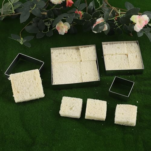 Square Cookie Cutter ANCKNE Stainless Steel Rectangle Biscuit Molds Square Pastry Molds Fondant Cake Cookie Cutter Set 1 Inch Depth by ANCKNE - Used condition - Image 6