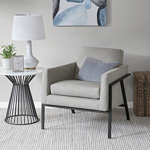 Madison Park Brayden Accent Armchair-Metal Frame, Track Arm Family Chair Modern Classic Style Living Room Sofa Furniture, Grey #TOP11
