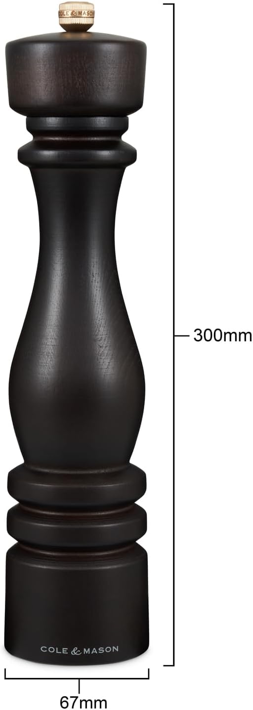 Cole & Mason London Refillable Spice Mill - Kitchen & Home Accessory - Table Black Pepper Grinder - Pepper Mill with Carbon Steel Mechanism - 11", Chocolate Wood image 3