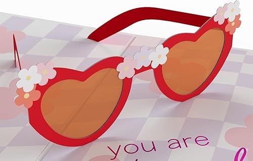 Lovepop Galentine Day Sunnies - Tarjeta desplegable de San Valentín de 5 x 7 pulgadas para novias tarjeta de felicitación 3D hecha a mano