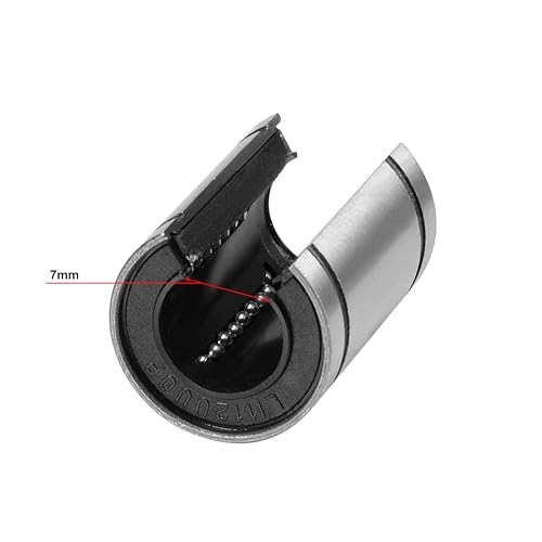 Vista 11 de uxcell LM25UUOP Rodamientos lineales de bolas tipo abierto, diámetro de 0.984 in, diámetro de 1.575 in de diámetro exterior, 2.323 in de longitud