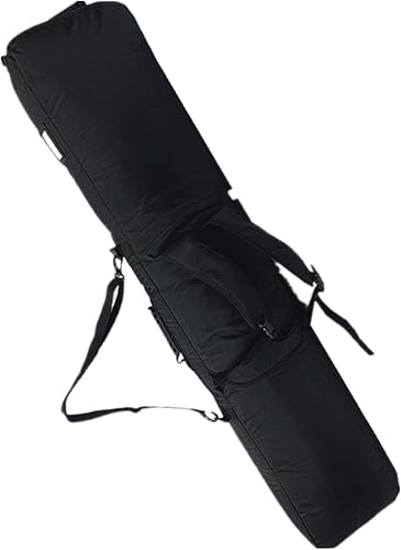 Miniatura 11 de UNISTRENGH Bolsa acolchada 2 en 1 para snowboard con ruedas, bolsa de viaje para esquís, snowboard y botas, bolsas de hombro Negro con borde blanco
