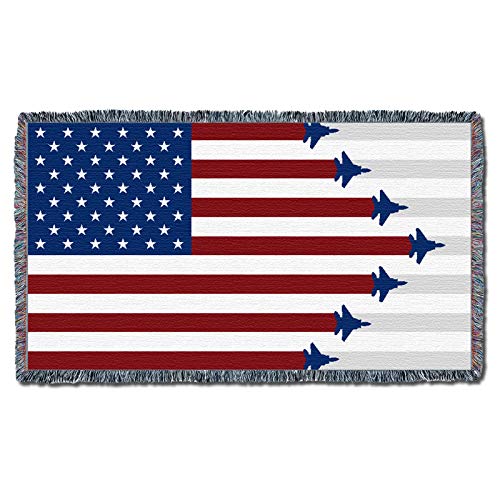 Pure Country Weavers Us Air Force - Fighter Jets American Flag Blanket - Gift Military Tapestry Throw For Back Of Couch Or Sofa - Woven From Cotton - Made In The Usa (61X36) #TOP1