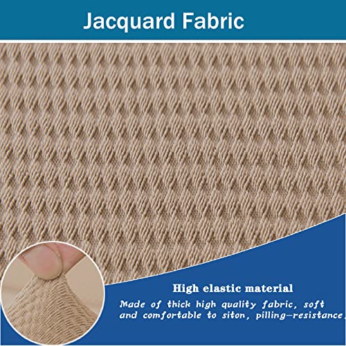 Funda silla barril elástica jacquard blanca OBASDFD protector elegante de muebles 5