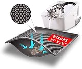 Poabalyee 2 Pack Cat Litter Mat Litter Trapping Mat, 24" X 15" Inch Honeycomb Double Layer Design Wa