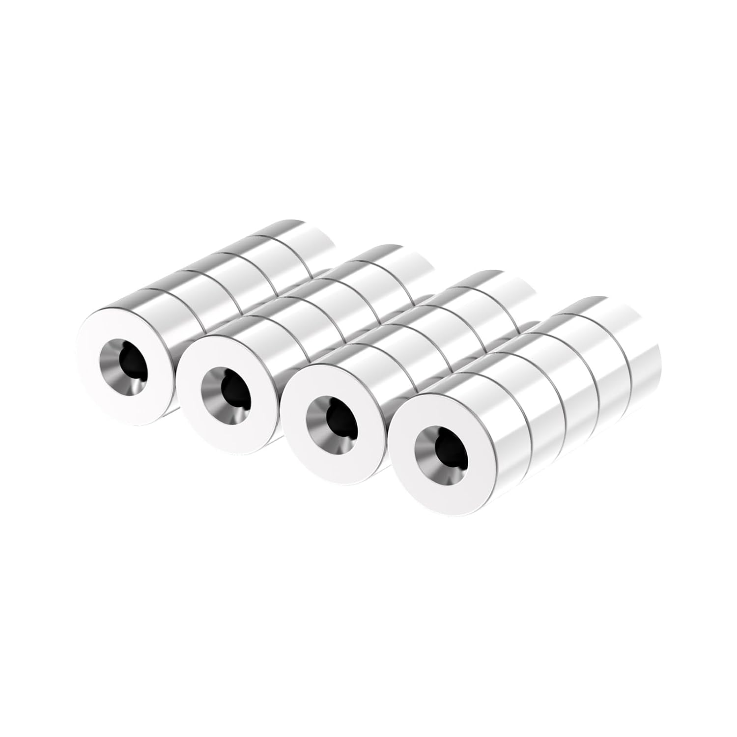 N52-1/2 D x 1/4" H W/#4 Screw Countersunk Hole- 20 Pack, 11LBS Powerful Rare Earth Ring Magnets, Super Strong Neodymium Mounting Magnets with Countersunk Hole for Tool, Crafts and Cabinet