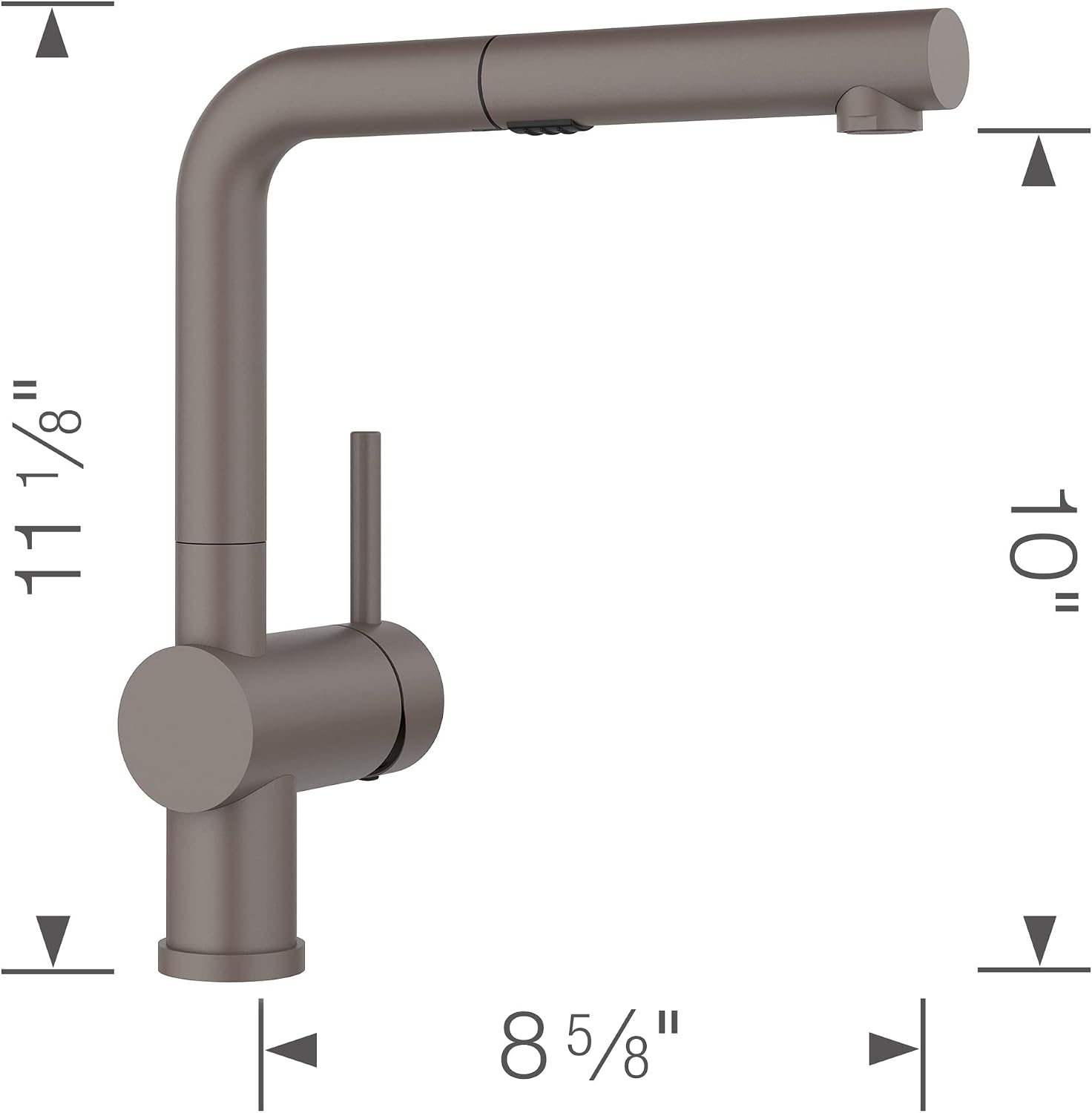 Blanco 526962 Linus Low-Arc Pull-Out Dual Spray Kitchen Faucet, 1.5 GPM - Volcano Gray