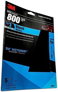 3M Automotive Products 3M 32035 Imperial Wetordry Sheet- 9 in x 11 in- P800A- 5 Sheets