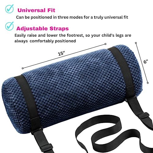 Image of Car Seat Foot Rest for Kids | Car Seat Accessories | Leg Rest for Car Seat Kids | Car Foot Rest with Extra Long Straps Adjusts to Any Carseat Or Toodlers Booster Seat Navy by SWANOO