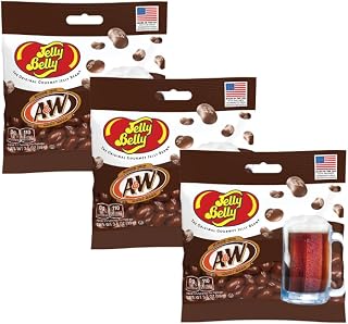 Jelly Belly A&W Root Beer Jelly Beans- 3 Pack - 3.5 oz each, Beverage (A&W Root Beer)