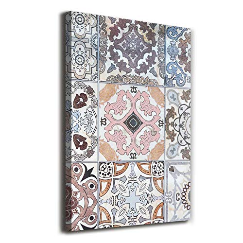Tableaux pour le mur de votre salon design toile 70x100 motif céramique multicolore