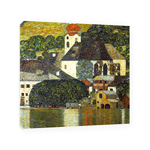 Affiche Klimt église d'Unterach reproduction peinture sur toile