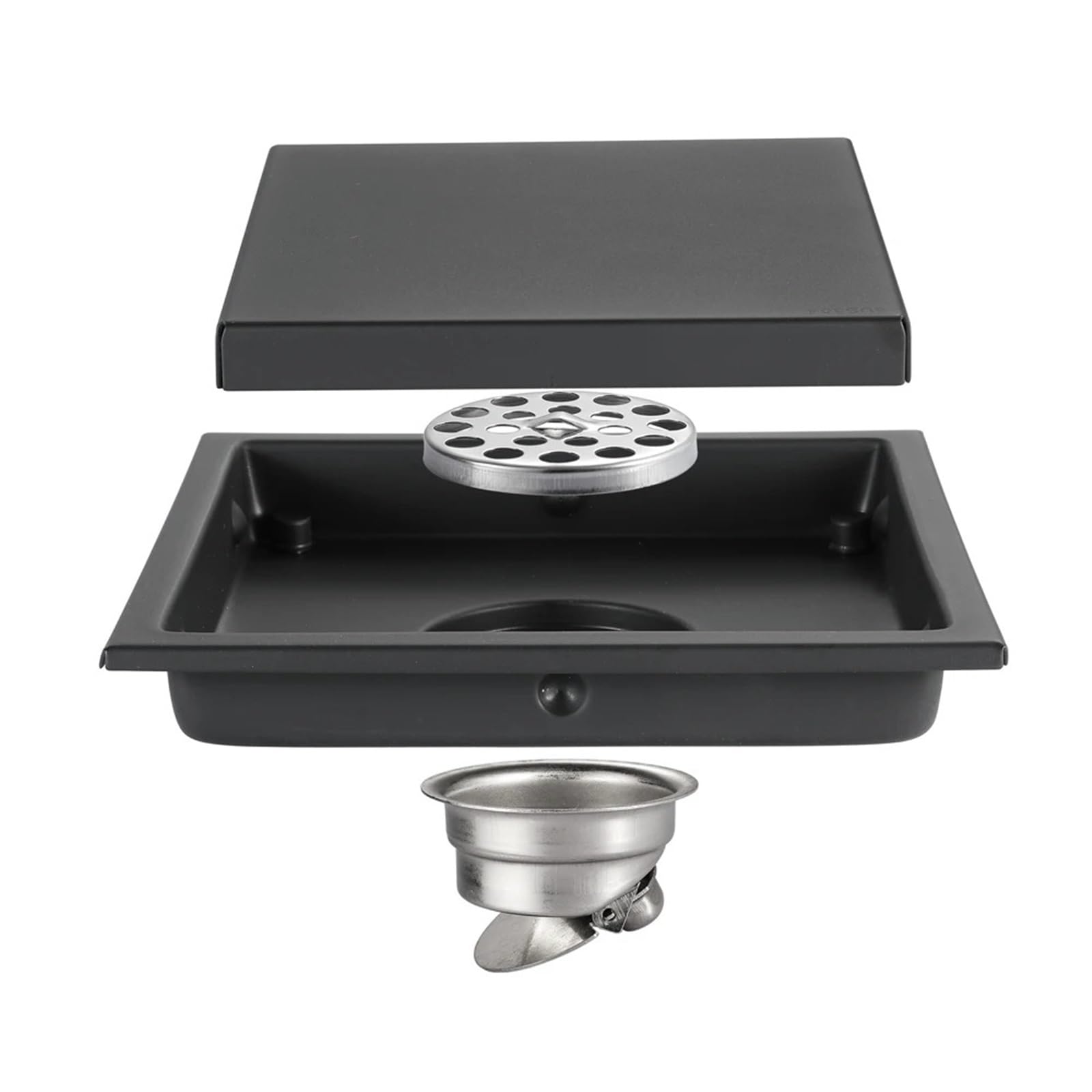 Drain de sol salle de bain inox évite stagnation eau douche 15x15
