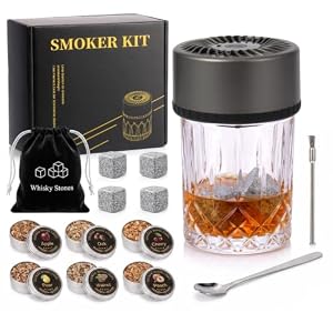 Whiskey Smoker for Bourbon Lovers | Gifts for Men Dad | 6 Stones