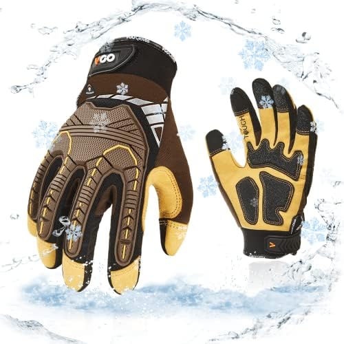 Vgo... Safety Work Gloves,Mechanics Gloves,Impact Gloves,Anti-Vibration Gloves,Rigger Gloves,Heavy Duty(Size L,Black+Orange,SL8849IP, 1Pair)